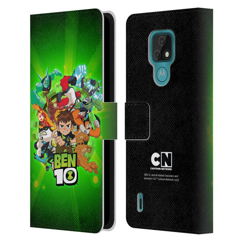 Ben 10: Animated Series Graphics Character Art Leather Book Wallet Case Cover For Motorola Moto E7