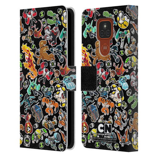 Ben 10: Animated Series Graphics Alien Pattern Leather Book Wallet Case Cover For Motorola Moto E7 Plus