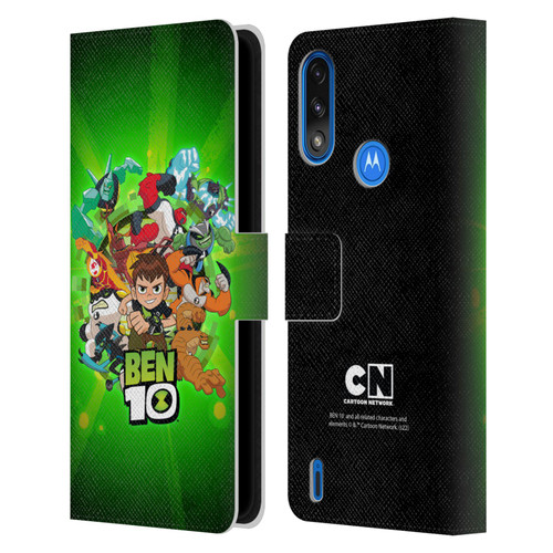 Ben 10: Animated Series Graphics Character Art Leather Book Wallet Case Cover For Motorola Moto E7 Power / Moto E7i Power
