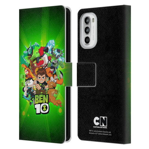 Ben 10: Animated Series Graphics Character Art Leather Book Wallet Case Cover For Motorola Moto G52