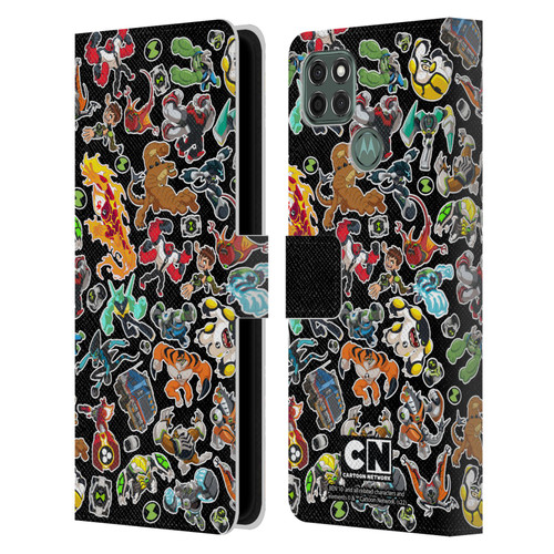 Ben 10: Animated Series Graphics Alien Pattern Leather Book Wallet Case Cover For Motorola Moto G9 Power