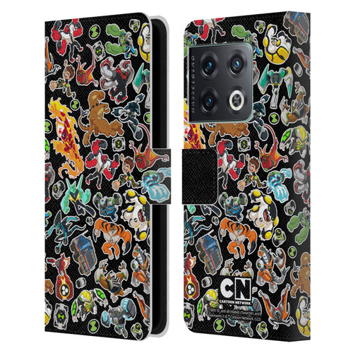 Ben 10: Animated Series Graphics Alien Pattern Leather Book Wallet Case Cover For OnePlus 10 Pro