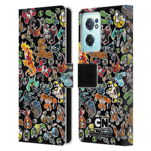 Ben 10: Animated Series Graphics Alien Pattern Leather Book Wallet Case Cover For OnePlus Nord CE 2 5G