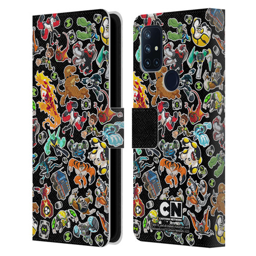 Ben 10: Animated Series Graphics Alien Pattern Leather Book Wallet Case Cover For OnePlus Nord N10 5G