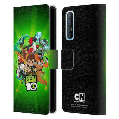 Ben 10: Animated Series Graphics Character Art Leather Book Wallet Case Cover For OPPO Find X2 Neo 5G