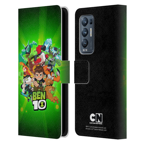 Ben 10: Animated Series Graphics Character Art Leather Book Wallet Case Cover For OPPO Find X3 Neo / Reno5 Pro+ 5G