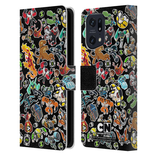 Ben 10: Animated Series Graphics Alien Pattern Leather Book Wallet Case Cover For OPPO Find X5