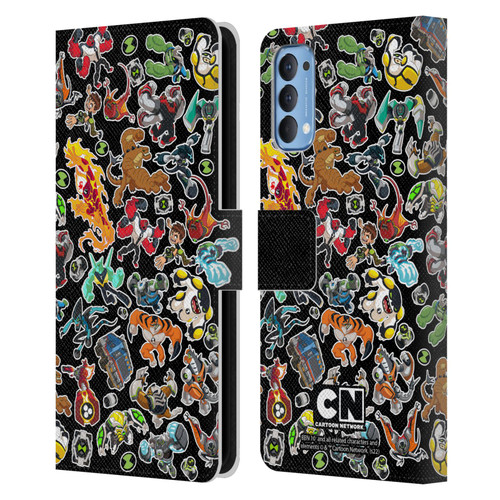 Ben 10: Animated Series Graphics Alien Pattern Leather Book Wallet Case Cover For OPPO Reno 4 5G
