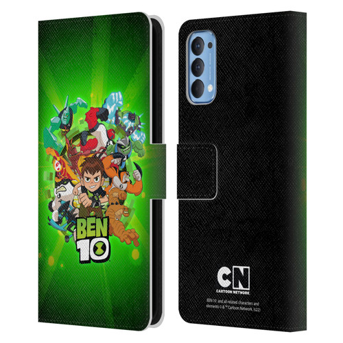Ben 10: Animated Series Graphics Character Art Leather Book Wallet Case Cover For OPPO Reno 4 5G