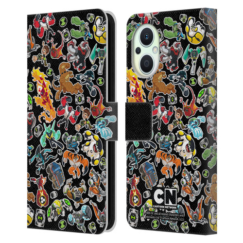 Ben 10: Animated Series Graphics Alien Pattern Leather Book Wallet Case Cover For OPPO Reno8 Lite