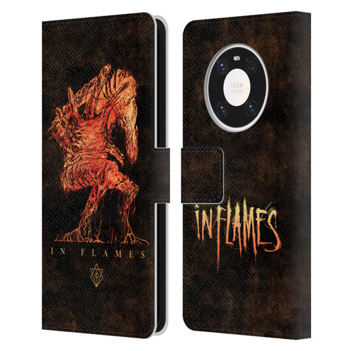 In Flames Metal Grunge Creature Leather Book Wallet Case Cover For Huawei Mate 40 Pro 5G