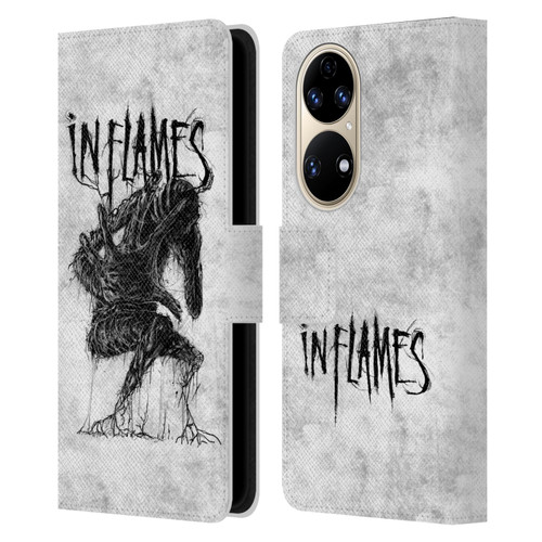 In Flames Metal Grunge Big Creature Leather Book Wallet Case Cover For Huawei P50