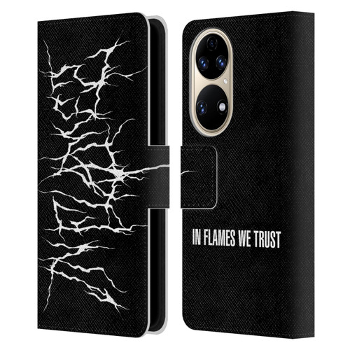 In Flames Metal Grunge Metal Logo Leather Book Wallet Case Cover For Huawei P50