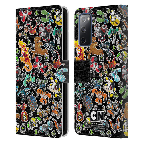 Ben 10: Animated Series Graphics Alien Pattern Leather Book Wallet Case Cover For Samsung Galaxy S20 FE / 5G