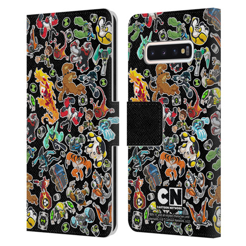 Ben 10: Animated Series Graphics Alien Pattern Leather Book Wallet Case Cover For Samsung Galaxy S10