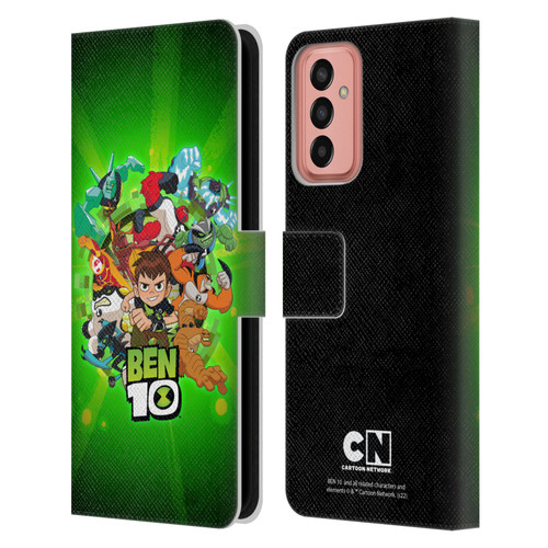 Ben 10: Animated Series Graphics Character Art Leather Book Wallet Case Cover For Samsung Galaxy M13 (2022)