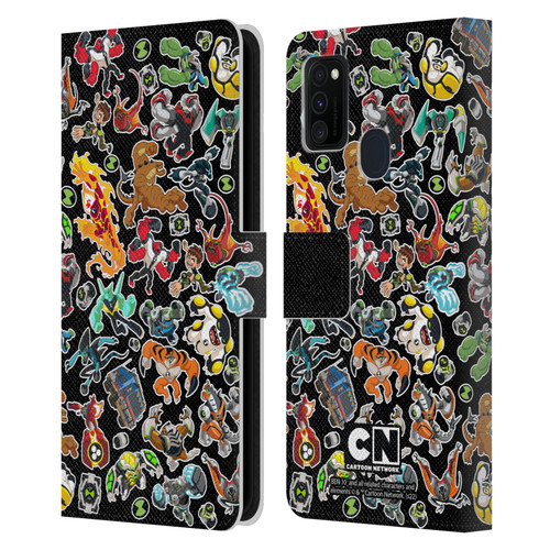 Ben 10: Animated Series Graphics Alien Pattern Leather Book Wallet Case Cover For Samsung Galaxy M30s (2019)/M21 (2020)