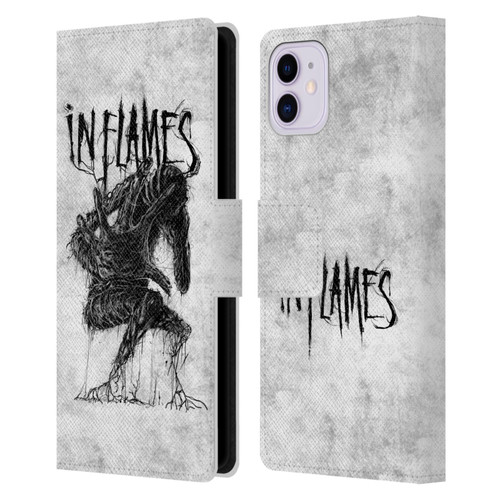 In Flames Metal Grunge Big Creature Leather Book Wallet Case Cover For Apple iPhone 11