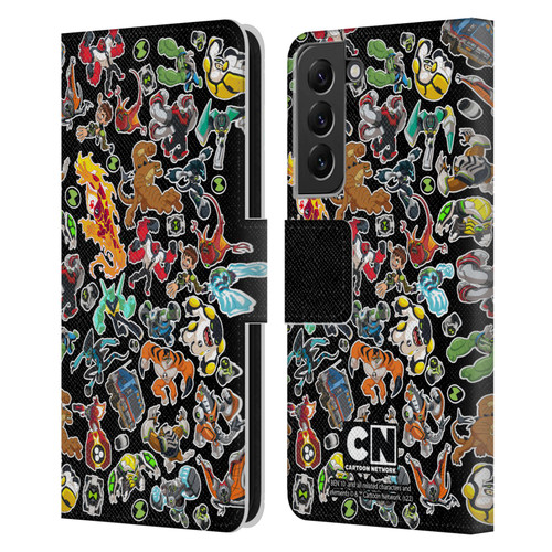 Ben 10: Animated Series Graphics Alien Pattern Leather Book Wallet Case Cover For Samsung Galaxy S22+ 5G