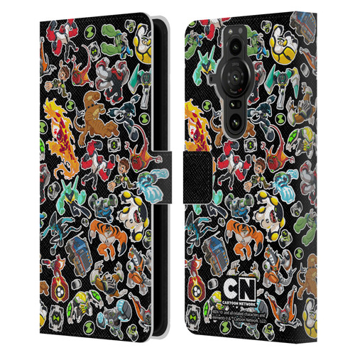 Ben 10: Animated Series Graphics Alien Pattern Leather Book Wallet Case Cover For Sony Xperia Pro-I