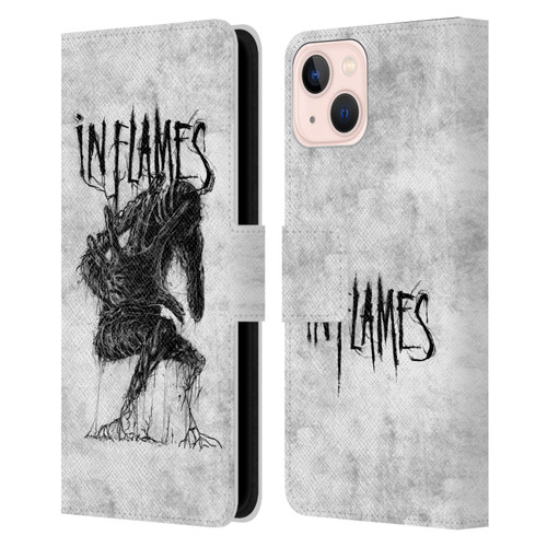 In Flames Metal Grunge Big Creature Leather Book Wallet Case Cover For Apple iPhone 13