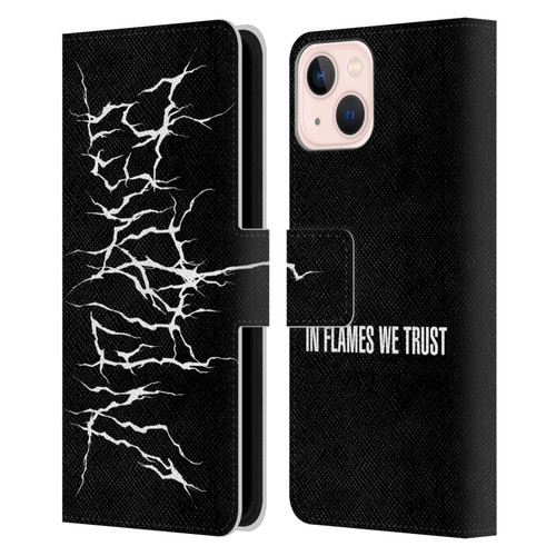 In Flames Metal Grunge Metal Logo Leather Book Wallet Case Cover For Apple iPhone 13