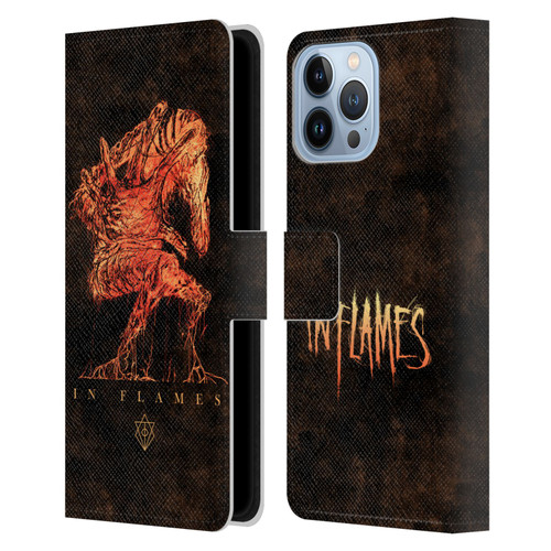 In Flames Metal Grunge Creature Leather Book Wallet Case Cover For Apple iPhone 13 Pro Max