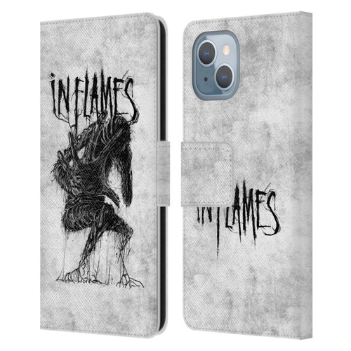 In Flames Metal Grunge Big Creature Leather Book Wallet Case Cover For Apple iPhone 14