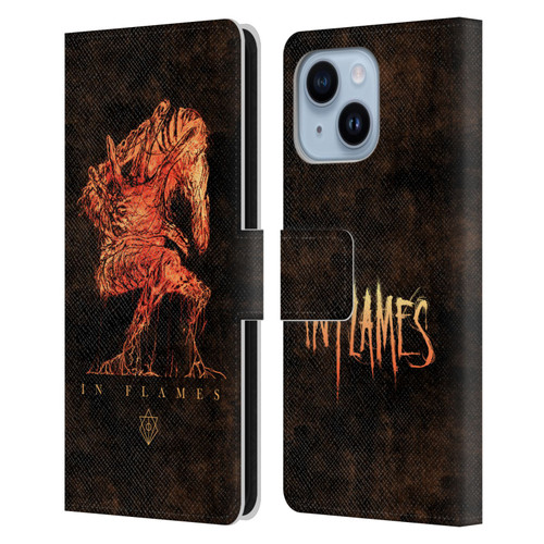 In Flames Metal Grunge Creature Leather Book Wallet Case Cover For Apple iPhone 14 Plus