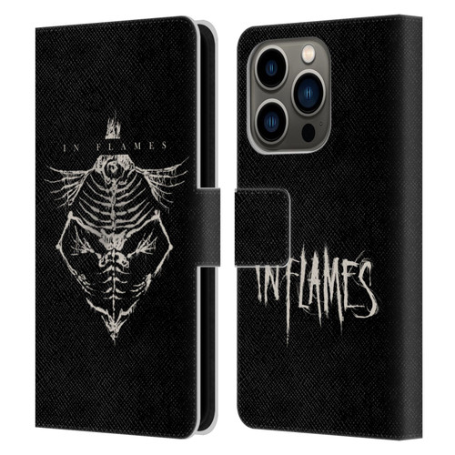 In Flames Metal Grunge Jesterhead Bones Leather Book Wallet Case Cover For Apple iPhone 14 Pro