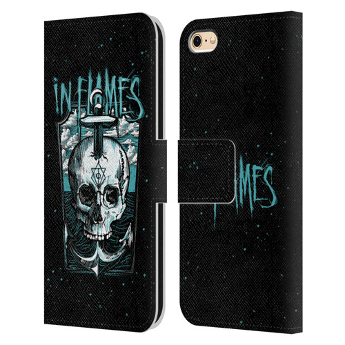 In Flames Metal Grunge Anchor Skull Leather Book Wallet Case Cover For Apple iPhone 6 / iPhone 6s