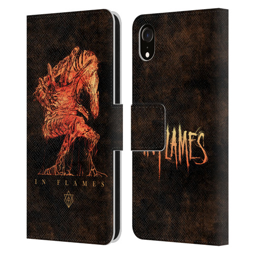 In Flames Metal Grunge Creature Leather Book Wallet Case Cover For Apple iPhone XR