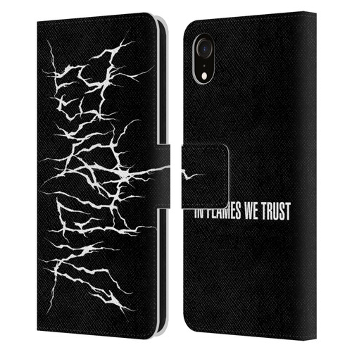 In Flames Metal Grunge Metal Logo Leather Book Wallet Case Cover For Apple iPhone XR