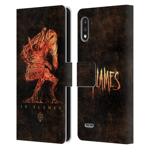In Flames Metal Grunge Creature Leather Book Wallet Case Cover For LG K22