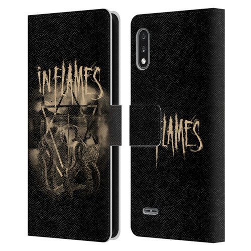 In Flames Metal Grunge Octoflames Leather Book Wallet Case Cover For LG K22