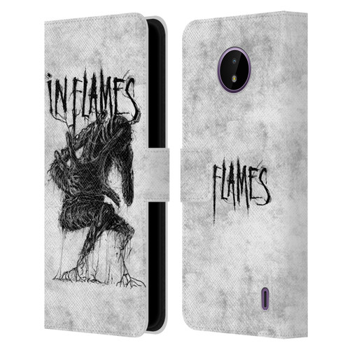 In Flames Metal Grunge Big Creature Leather Book Wallet Case Cover For Nokia C10 / C20