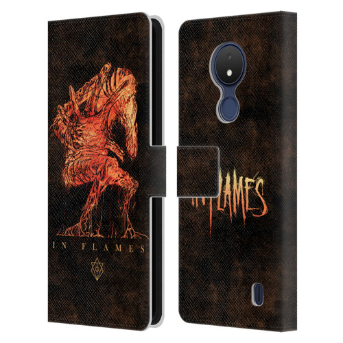 In Flames Metal Grunge Creature Leather Book Wallet Case Cover For Nokia C21