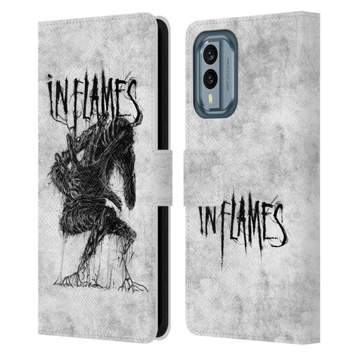 In Flames Metal Grunge Big Creature Leather Book Wallet Case Cover For Nokia X30