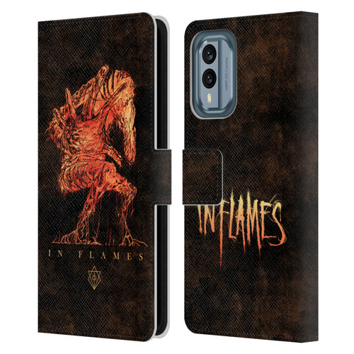 In Flames Metal Grunge Creature Leather Book Wallet Case Cover For Nokia X30