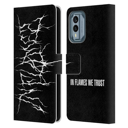In Flames Metal Grunge Metal Logo Leather Book Wallet Case Cover For Nokia X30