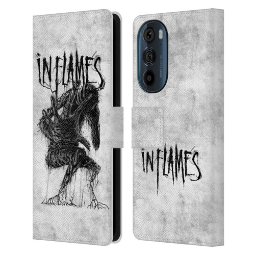 In Flames Metal Grunge Big Creature Leather Book Wallet Case Cover For Motorola Edge 30