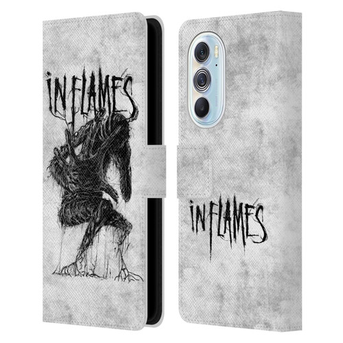 In Flames Metal Grunge Big Creature Leather Book Wallet Case Cover For Motorola Edge X30
