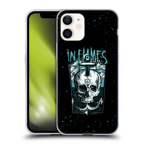 In Flames Metal Grunge Anchor Skull Soft Gel Case for Apple iPhone 12 Mini
