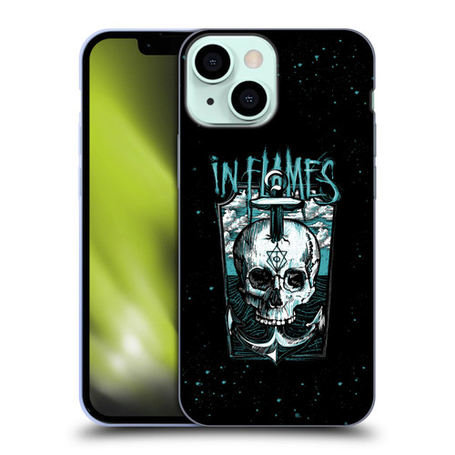 In Flames Metal Grunge Anchor Skull Soft Gel Case for Apple iPhone 13 Mini