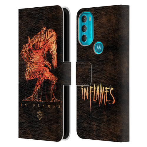 In Flames Metal Grunge Creature Leather Book Wallet Case Cover For Motorola Moto G71 5G