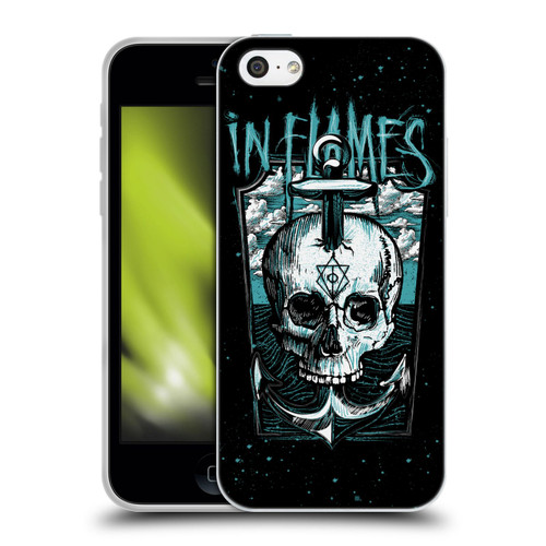 In Flames Metal Grunge Anchor Skull Soft Gel Case for Apple iPhone 5c