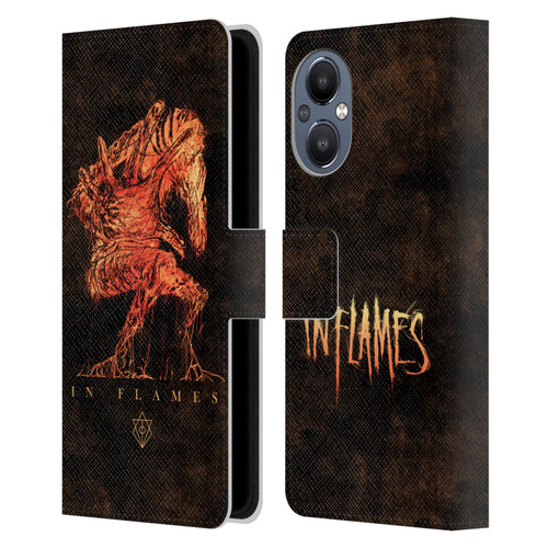 In Flames Metal Grunge Creature Leather Book Wallet Case Cover For OnePlus Nord N20 5G