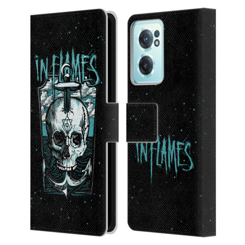 In Flames Metal Grunge Anchor Skull Leather Book Wallet Case Cover For OnePlus Nord CE 2 5G