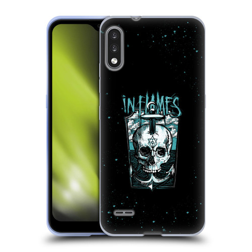 In Flames Metal Grunge Anchor Skull Soft Gel Case for LG K22