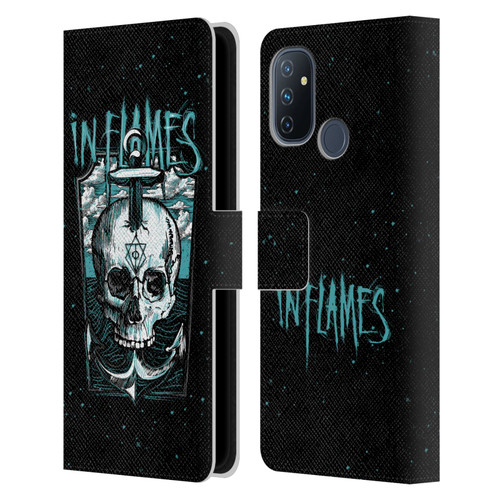 In Flames Metal Grunge Anchor Skull Leather Book Wallet Case Cover For OnePlus Nord N100